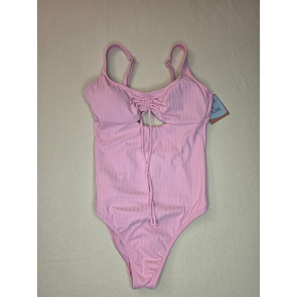 Shade & Shore Scoop Neck One Piece Swimsuit Pink XS NWT